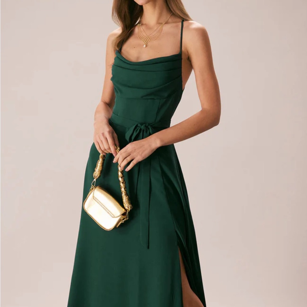 RIHOAS Emerald Green Spaghetti Strap Maxi Dress - Picture 3 of 4